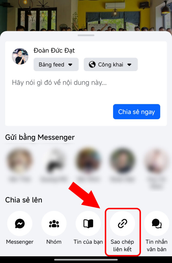 cách sao chép link bài viết facebook trên iphone