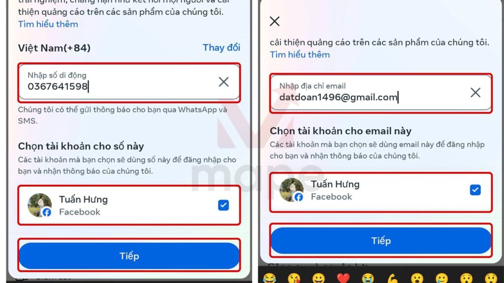 Cách thêm số điện thoại và email vào tài khoản facebook