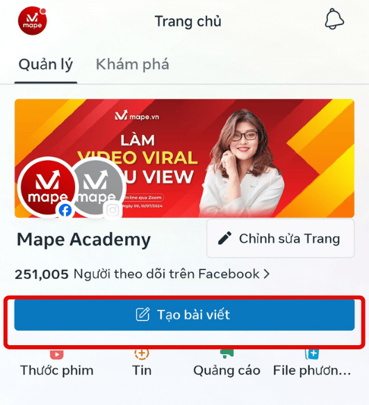 Cách đăng bài và lên lịch bài viết Fanpage Facebook Bằng Meta Business Suite mape academy