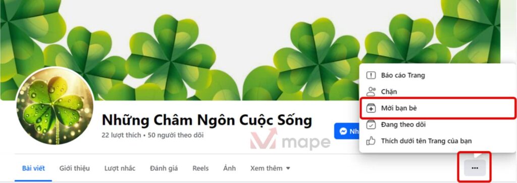 Cách mời bạn bè người lạ thích trang Facebook mới nhất mape academy