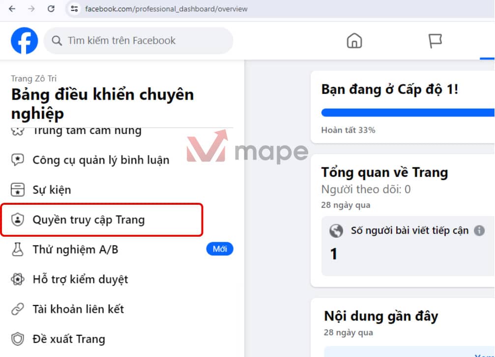 Cách thêm quản trị viên cho Fanpage Facebook mới nhất mape academy