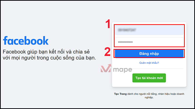 Đăng nhập Facebook trên điện thoại và máy tính đơn giản nhất mape academy