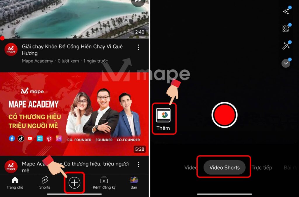 Cách đăng Video Shorts Youtube mape academy