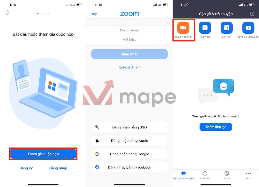 Cách đăng nhập tài khoản Zoom mape academy