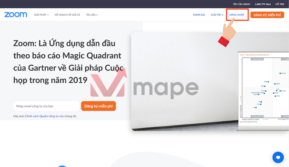 Cách đăng nhập tài khoản Zoom mape academy