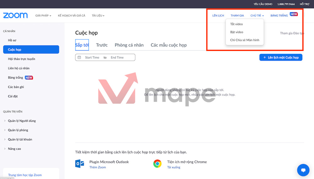 Cách đăng nhập tài khoản Zoom mape academy