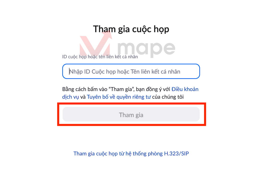 Cách đăng nhập tài khoản Zoom mape academy