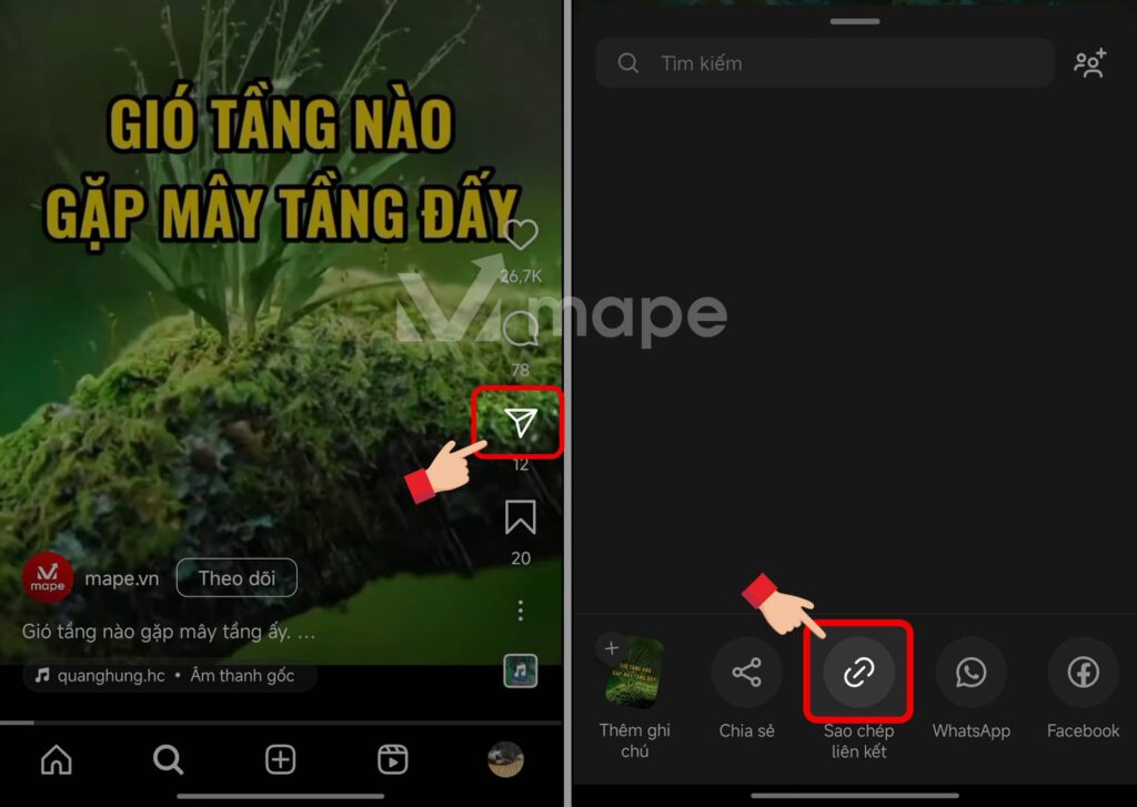 Cách lấy sao chép link Instagram cá nhân bài viết hoặc video mape academy