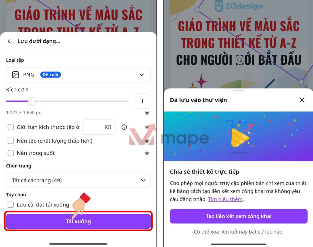 Cách tải xuống và lưu thiết kế trên Canva vào thiết bị của bạn mape academy