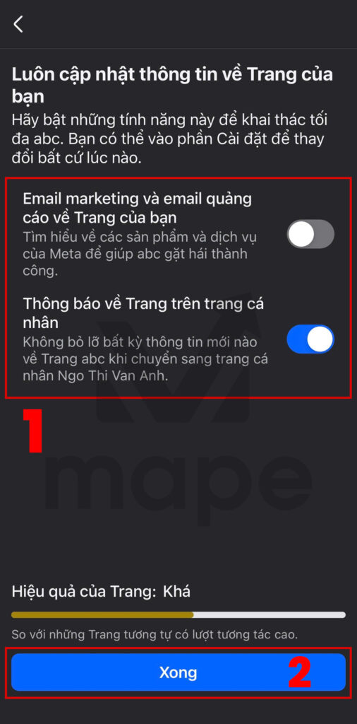 Tạo fanpage Facebook trên điện thoại 2025 - Mape Academy