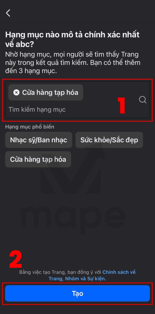 Tạo fanpage Facebook trên điện thoại 2025 - Mape Academy