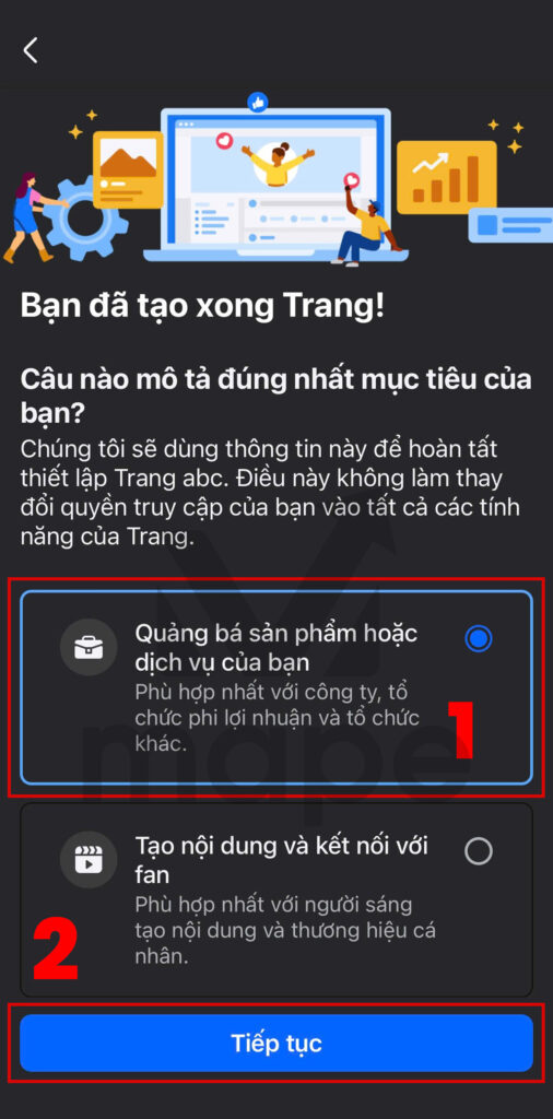 Tạo fanpage Facebook trên điện thoại 2025 - Mape Academy